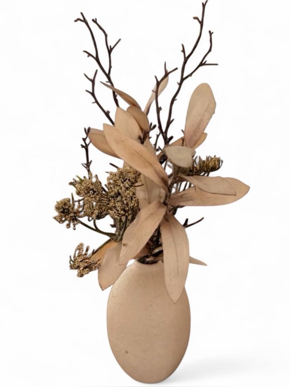 Ceramic Bud Vase with Faux Floral Arrangement